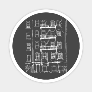 Brooklyn Alley (white ink) Magnet